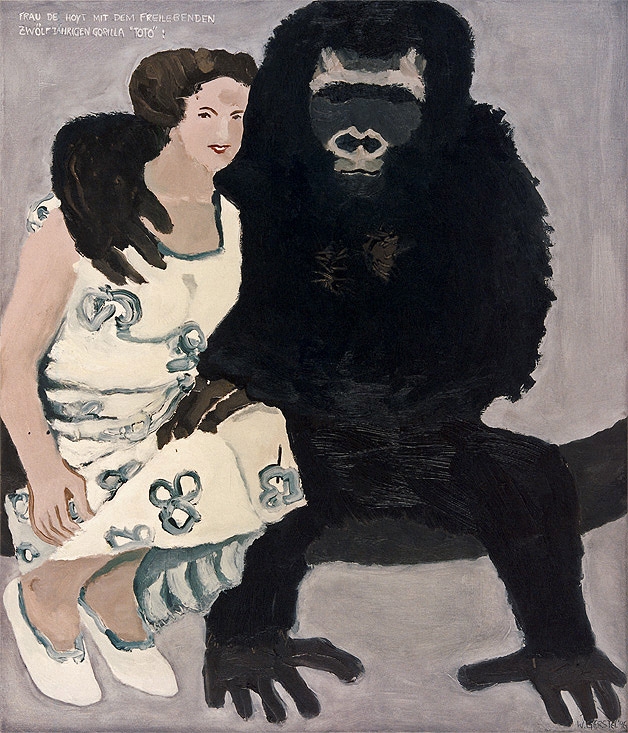 Lady and gorilla