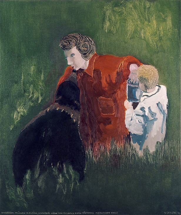 Woman, bear and boy